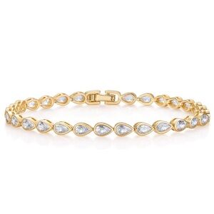 Gold Teardrop Tennis Bracelet